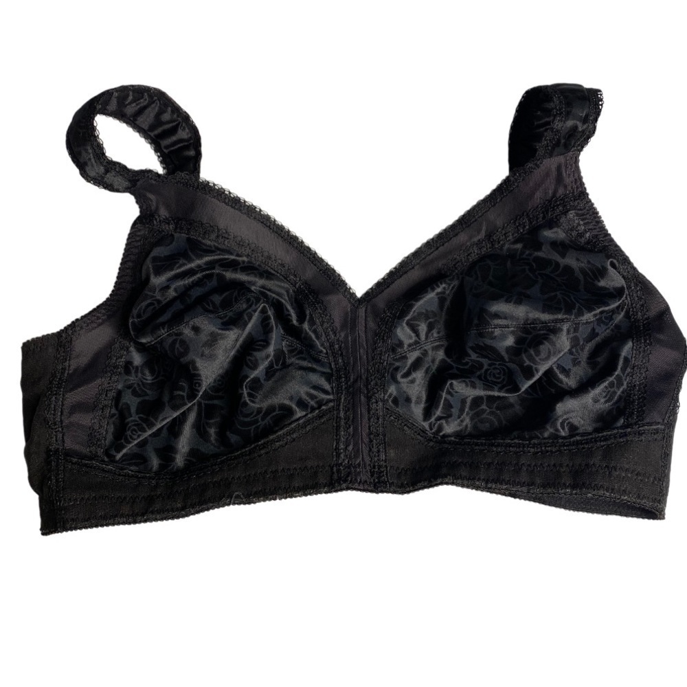 VINTAGE BLACK FLORAL PLAYTEX 18 HOUR BRA SIZE 38C